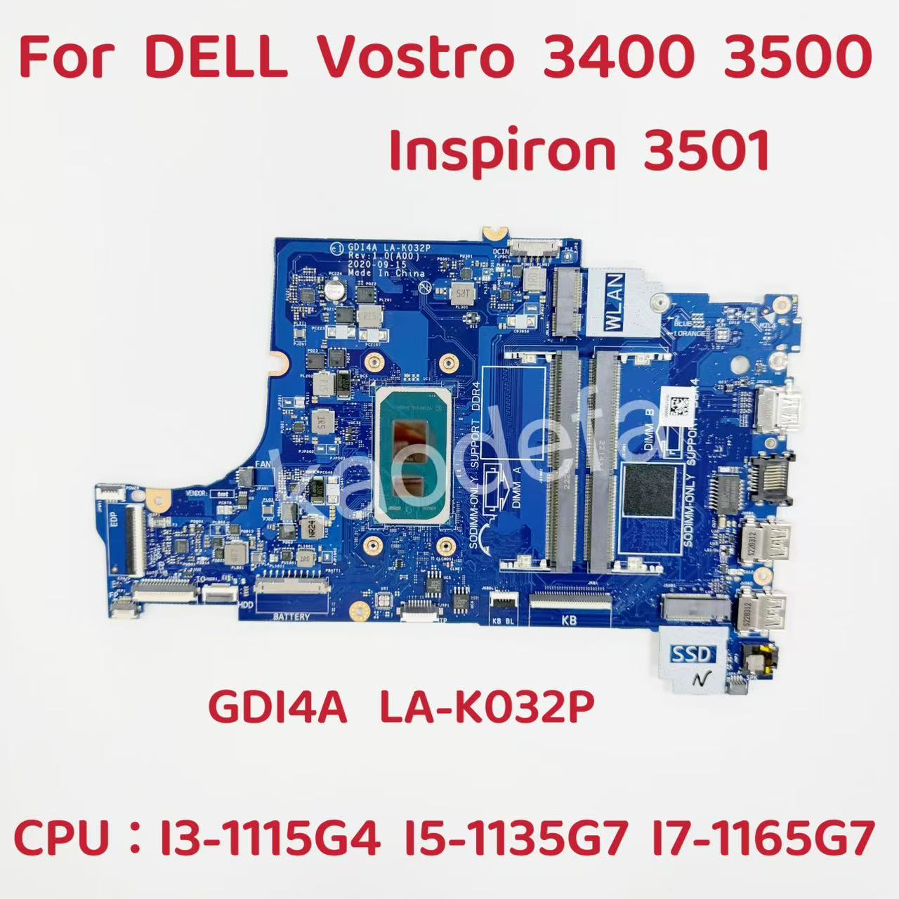 GDI4A LA-K032P For DELL Vostro - đánh giá và giá Intel Cpu Core I7