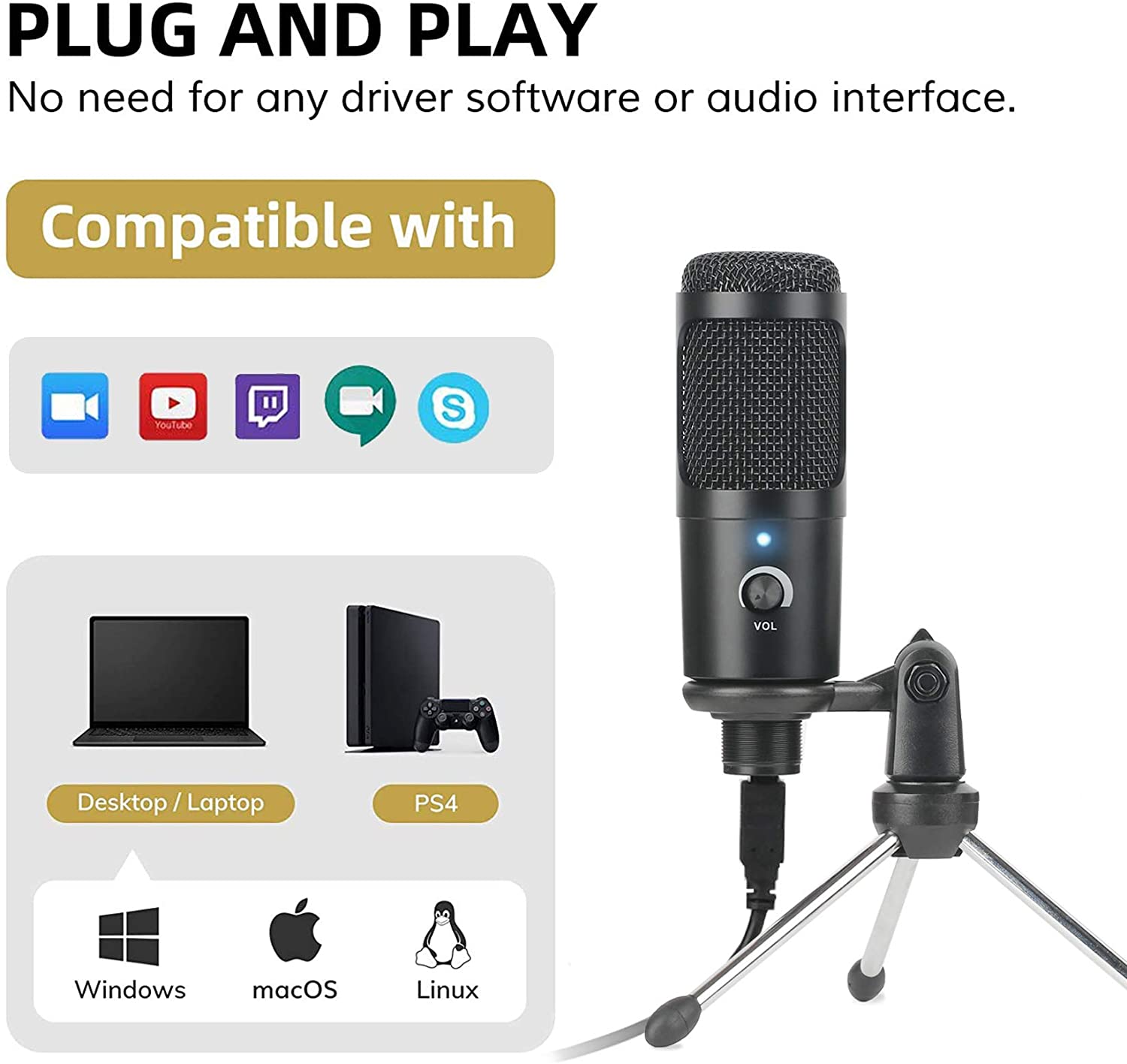 USB Micro Điện Dung Micro Thu  - đánh giá và giá Pc Gaming Live Streaming