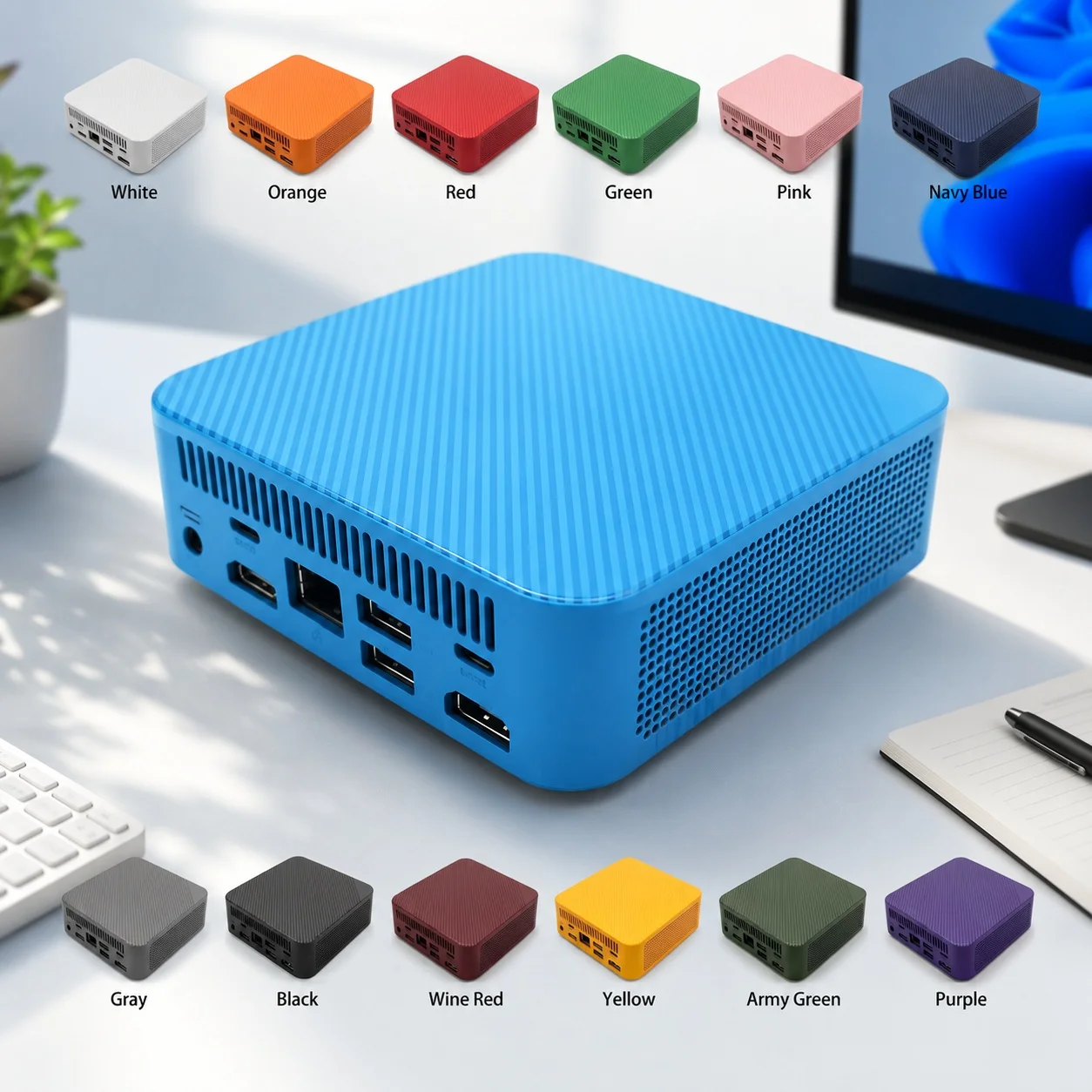 Navy Blue Portable Mini PC Int - đánh giá và giá Pc Gaming Editing